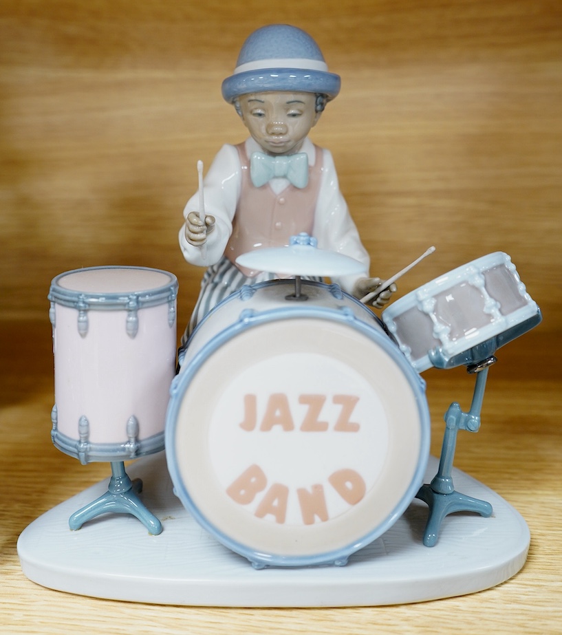 A Lladro group of six ‘Jazz Band’ figures, tallest 25cm. Condition - good